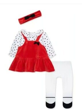 Little Me Size 6m Festive Bow Velour Jumper Dress